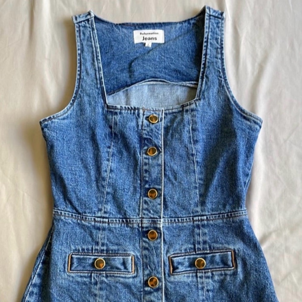 Reformation Denim Mini Dress - Picture 3 of 4